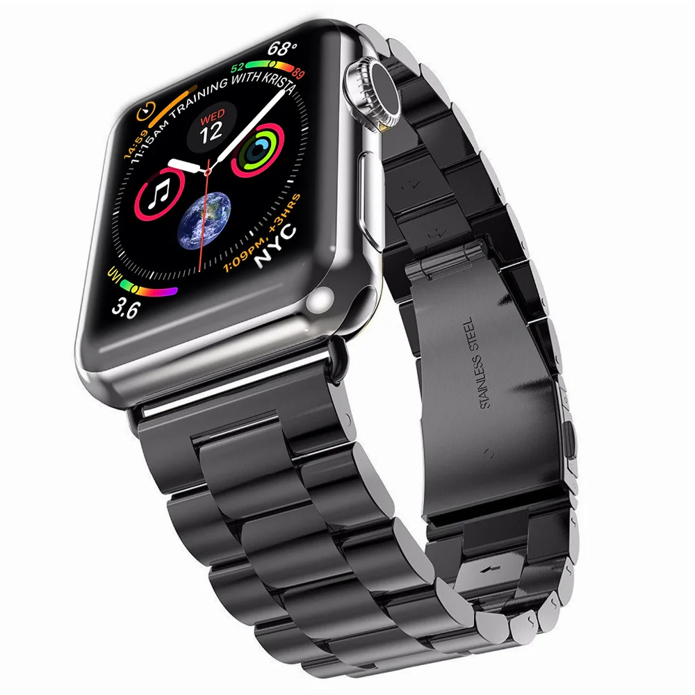 Ремешок для Apple watch Band 4 5 correa iwatch 42 мм 38 мм 3 2 44 мм 40 мм браслет из нержавеющей стали pulseira Apple watch 4 аксессуары