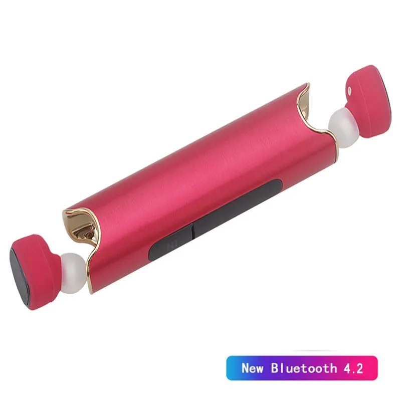 Red-BT4.2 Классический S2 TWS Bluetooth 4,2& 5,0 гарнитура стерео музыка наушники Встроенный микрофон маленький беспроводной наушник с 850 мАч перезаряжаемый аккумулятор - Цвет: Red-BT4.2