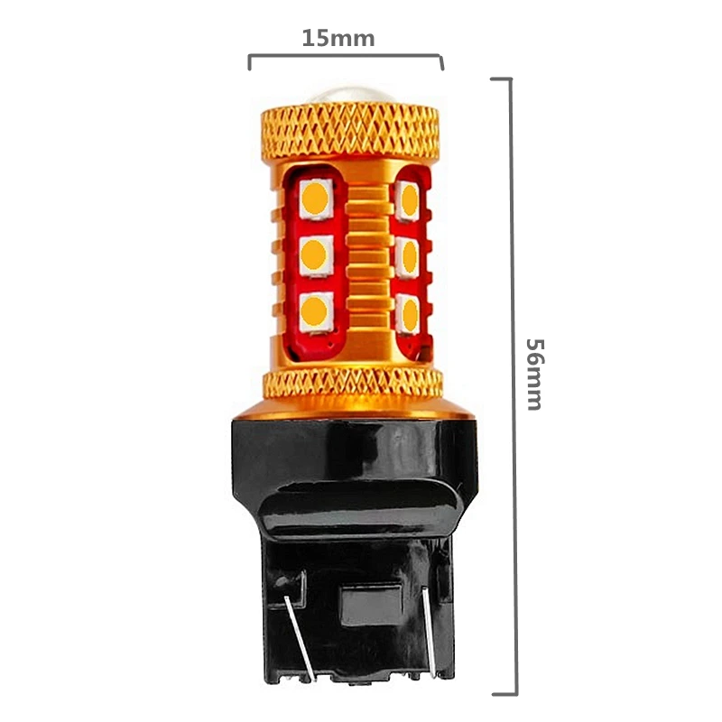 2 шт. T20 7443 W21/5 W супер яркий 1000LM 15 SMD 3030 светодиодный Желтый Янтарный сигнал поворота белый авто реверсивная лампа красный автомобильный тормозной светильник
