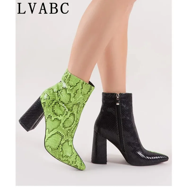 Женские ботинки Челси из искусственной кожи с острым носком на молнии высоком