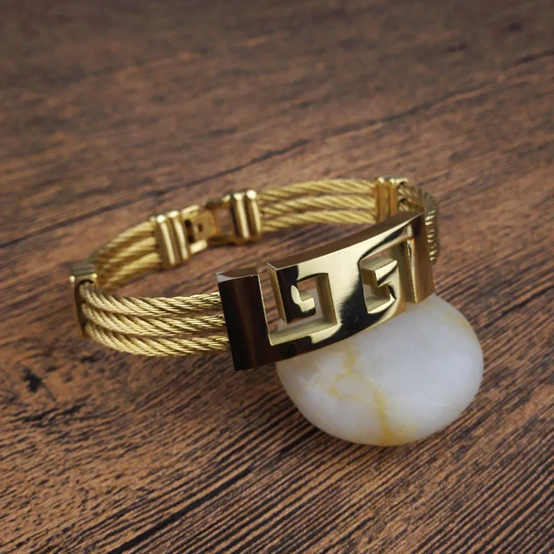 Нержавеющая сталь G Форма браслет Homme Для мужчин золотые украшения Цвет панк