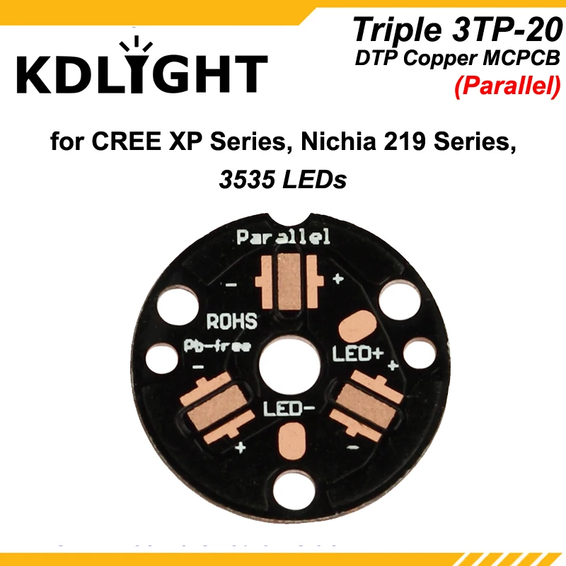 KDLITKER Triple 3TP 20 DTP медная MCPCB для серии Cree XP/Nichia серий 3535 светодиодов параллельные или