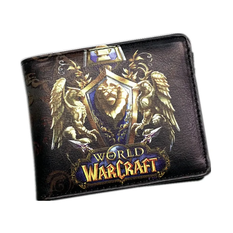 Новейший мир бумажники Warcraft кожаный тонкий маленький кошелек WOW Альянс Орда флаг