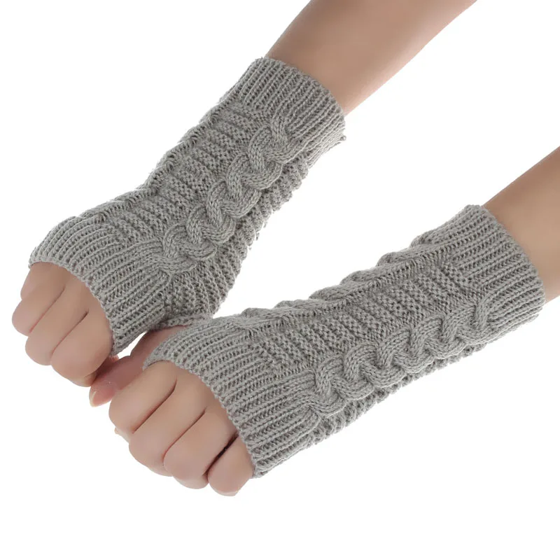 Перчатки Guantes luvas модные вязаные сохраняющие тепло перчатки без пальцев зимние перчатки унисекс мягкие теплые варежки перчатки без пальцев - Цвет: A