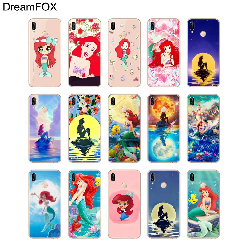 DREAMFOX M550 Принцесса Ариэль русалка Мягкий ТПУ силиконовый чехол для huawei Honor 6A 6C 7X9 10