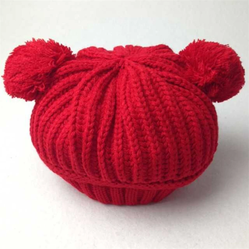 Популярная модная Милая однотонная шапка для маленьких девочек и мальчиков