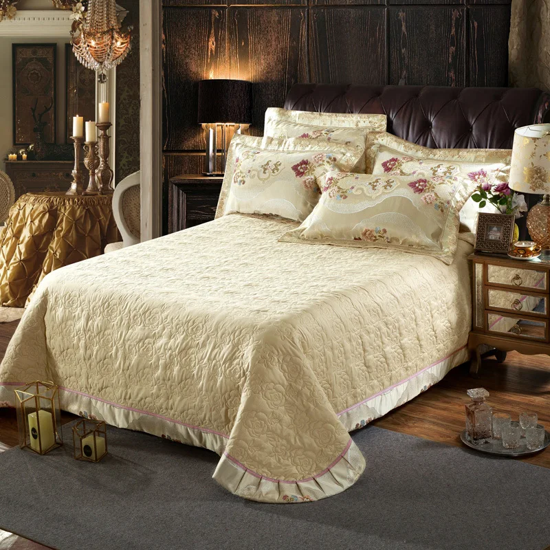 ARNIGU Double bed jacquard bedlinen 4pcs set King size Silk Cotton bedclothes Duvet cover Coverlet/bedspread Luxury Bedding sets | Домашний