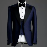 handsome one button groomsmen peak lapel groom tuxedos men suits weddingprom best man blazer jacketpantstievest a194