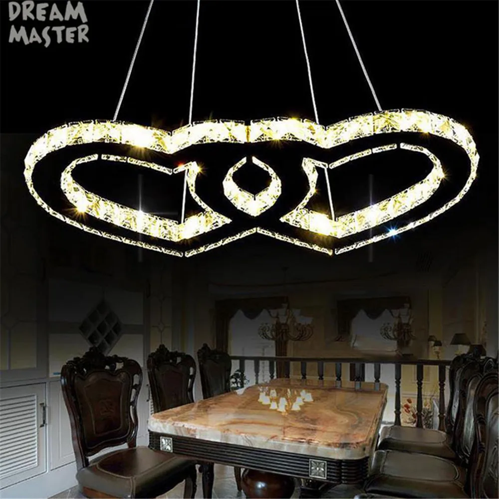 Новый дизайн LED подвесные светильники современный кристалл сердце в подвесной