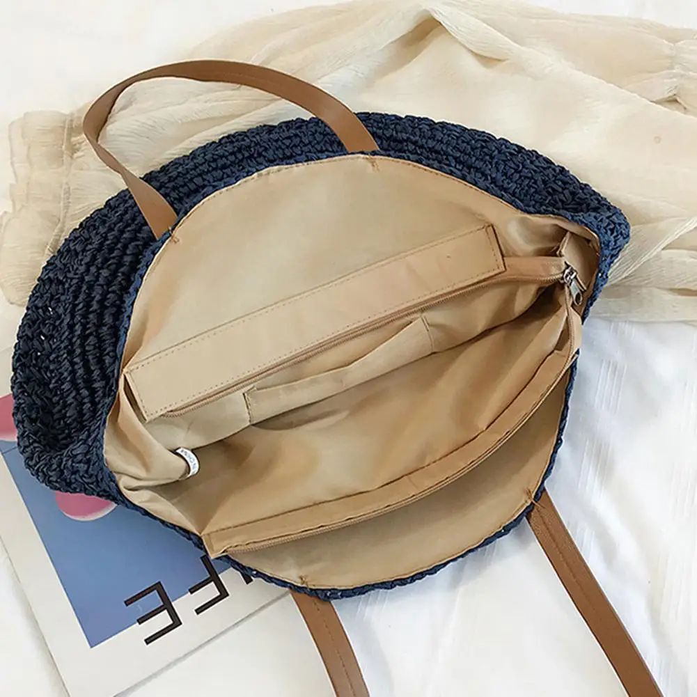 2019 круглые соломенные сумки женская летняя плетеная Сумка из ротанга ручная