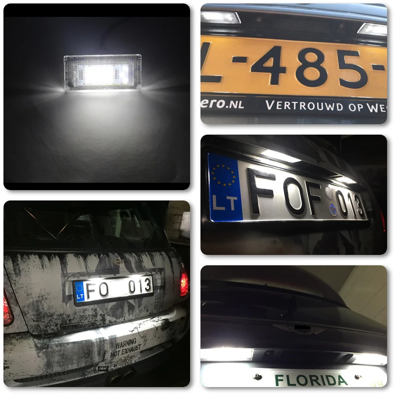 Один комплект Mini R50 R52 R53 светодиодный номерной знак лампа для Bmw Cooper S 6000K Ультра