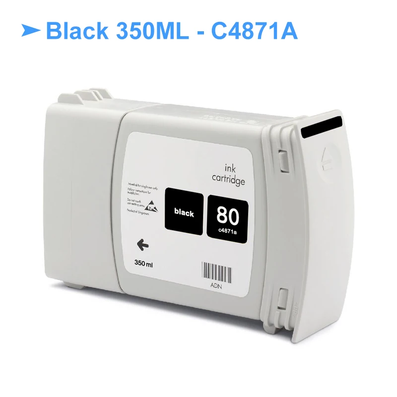[Сторонний бренд] 4 шт./компл. для HP 80 сменный чернильный картридж Designjet 1050c Plus 1055 см
