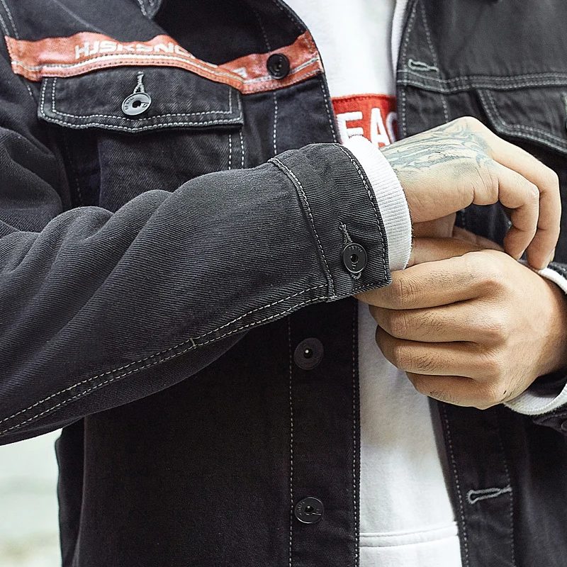 Куртка мужская джинсовая приталенная модная винтажная Байкерская верхняя