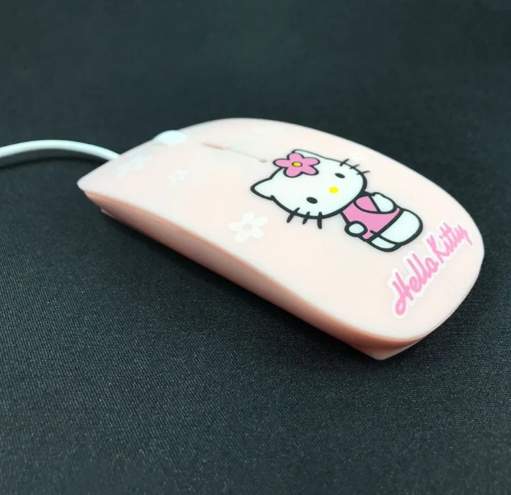 Тихий hello kitty USB проводной кабель мышь девушка симпатичная мышь из мультфильма 1200 dpi оптическая KT кошки-мышки для компьютера ПК ноутбука