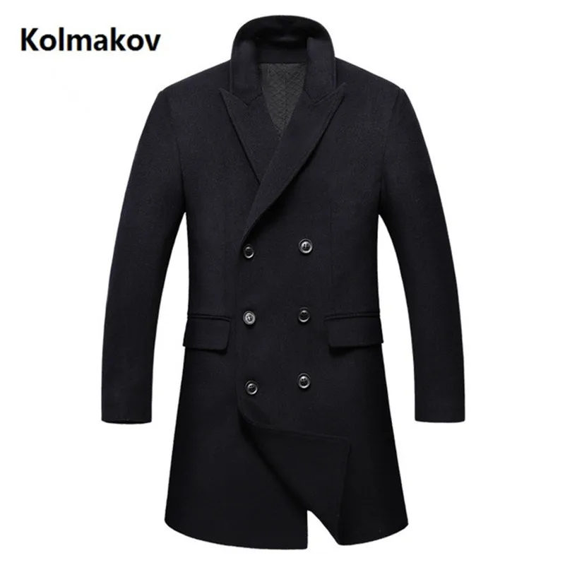 2020 зимний мужской модный шерстяной Тренч двубортный пиджак мужские повседневные