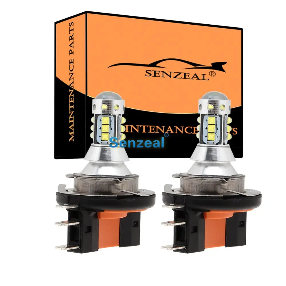 2 шт. 8000k 1600lm H15 80 Вт 16smd светодиодный автомобильный противотуманный фонарь для салона, сменная лампа дальнего света, светодиодный фонарь для бега в дневное время, DC12-24V