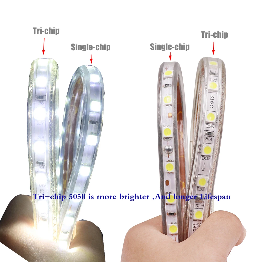 Светодиодная лента водонепроницаемая 220 В 240 в IP67 5 м 10 15 20 100 м|led strip 220v|5050 led stripstrips