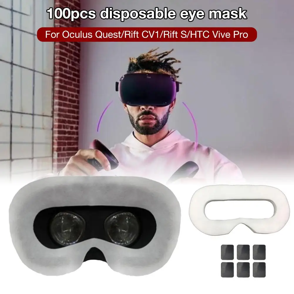 100 шт. одноразовые маски для глаз VR дышащие из чистого хлопка впитывающие пот