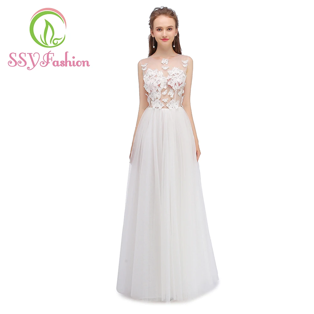 Распродажа, вечернее платье SSYFashion, сексуальное, Пляжное, прозрачное, кружевное, без рукавов, длиной до пола, вечерние платья для выпускного вечера