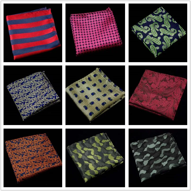 60 стилей платок с узором пейсли для мужчин костюм полиэстер Красный Пейсли