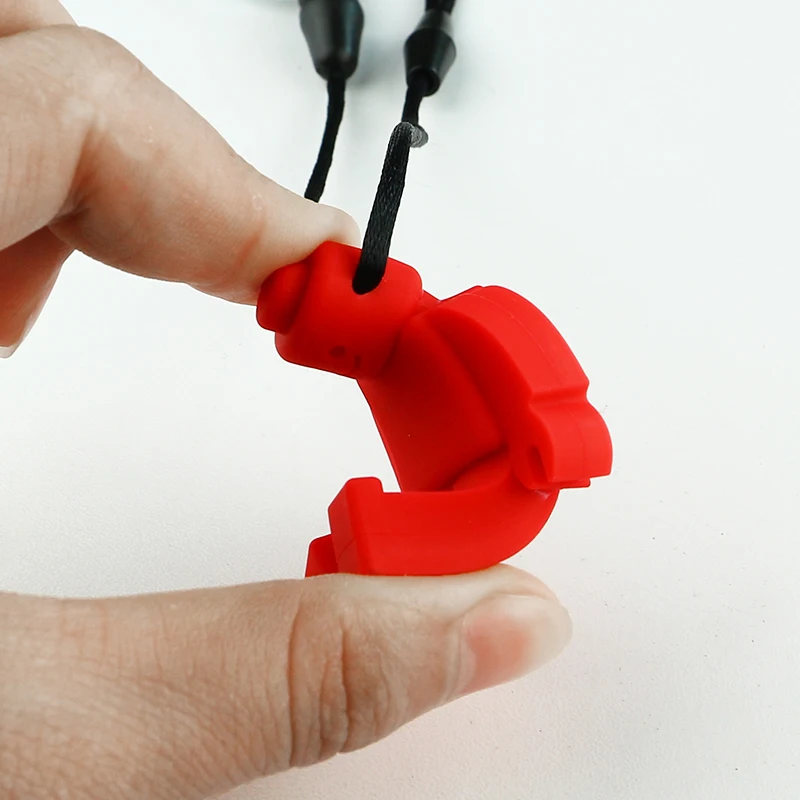 Silicone Teether Robot Chew Necklace Food Grade Silicone Sensory Chewable Figurine Toy for Kids Baby Autism ADHD