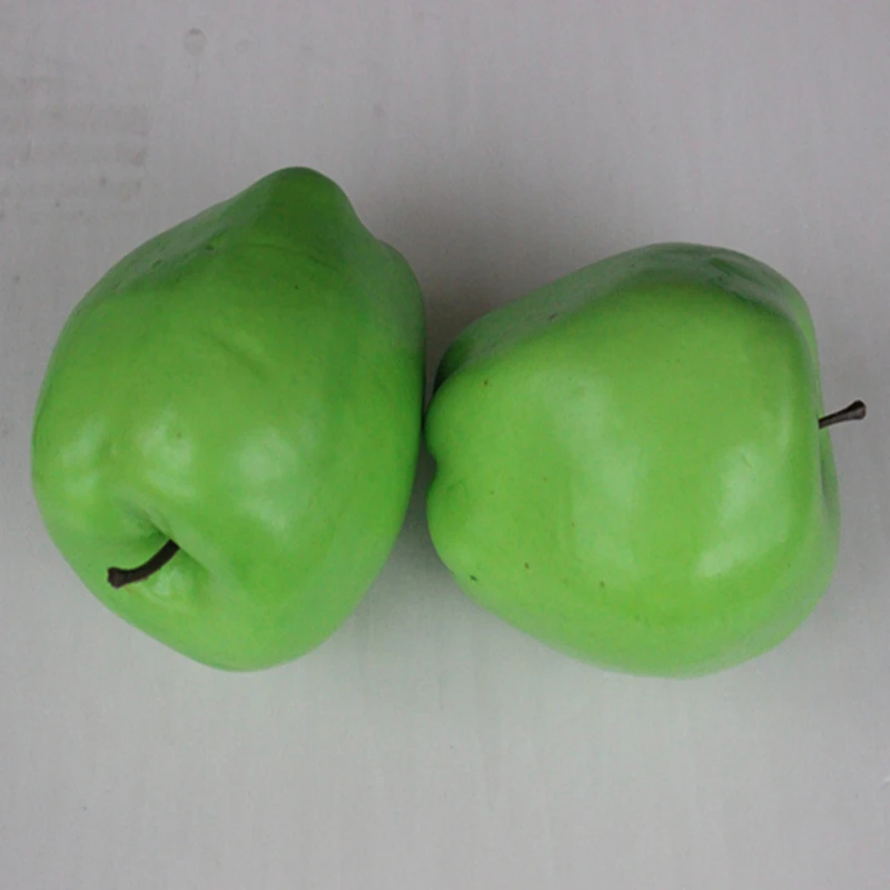 2 шт. декоративные большие искусственные Green Apple Пластик фрукты Главная Вечерние