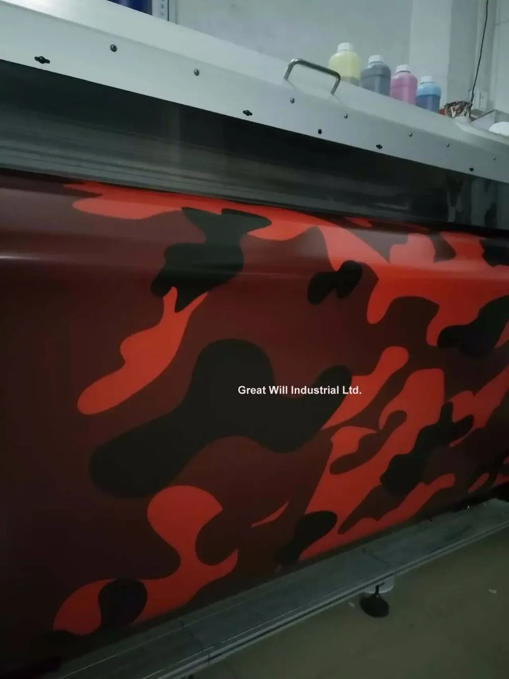 Большой красный черный тигр камуфляж виниловая Автомобильная фольговая пленка
