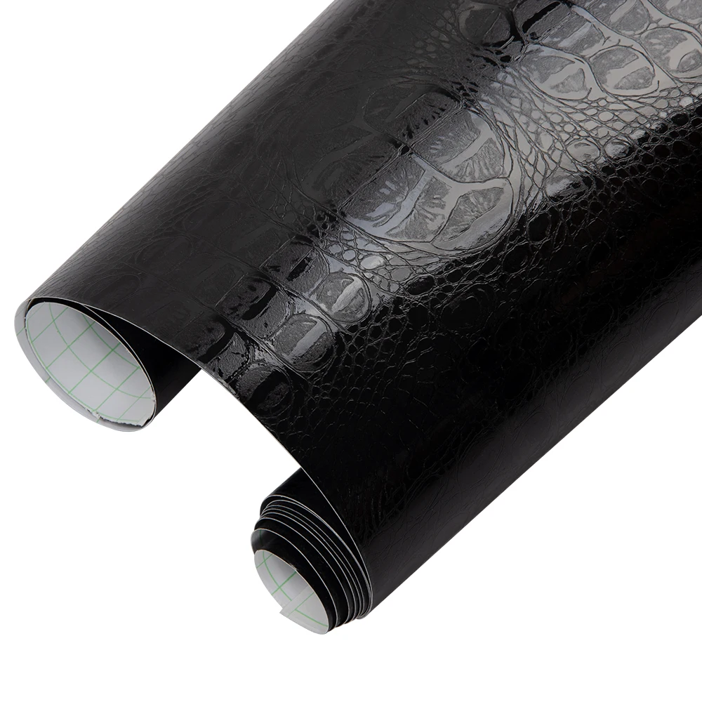 SUNICE Auto Car Wrap Film Black Crocodile Texture Wrapping Sticker Decoration Waterproof Air Bubble Free 1.52*1m |