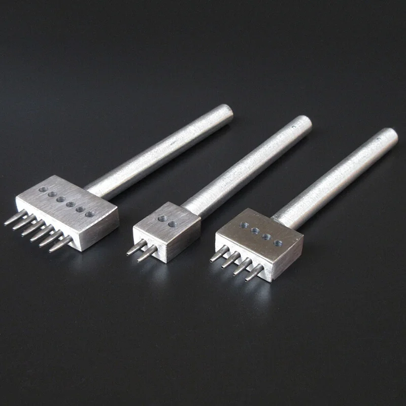 1pc DIY Leather craft Tools Steel 2/4/6 Prong Tool Punch Spacing Row Circular Cut Hole Stitching Cutter | Дом и сад