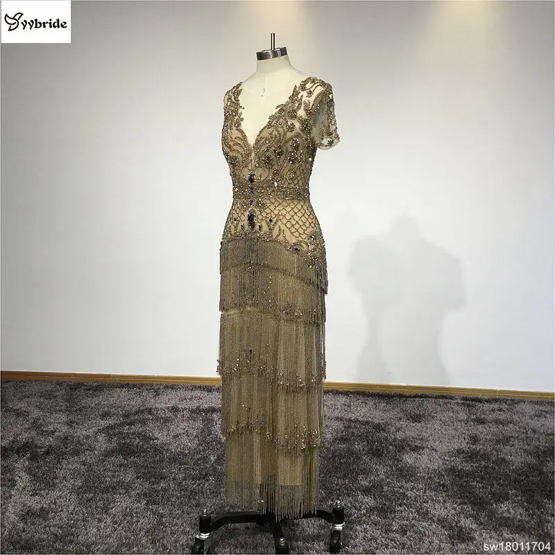 Yybride новые роскошные сексуальные женские вечерние платья золотого цвета ручная
