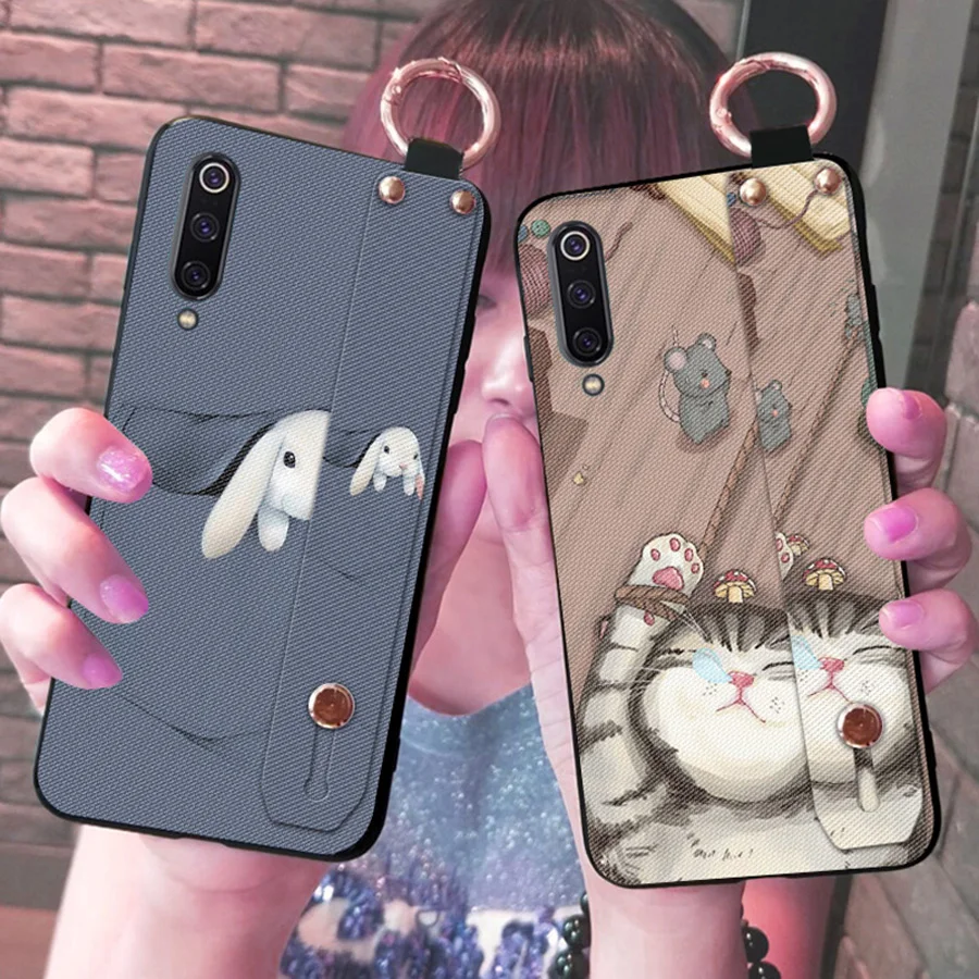 Чехол из ТПУ с кошачьим кроликом для xiaomi mi 8 9 A2 A1 redmi note 7 6 5 pro K20 pro Чехол милый мультяшный браслет мягкий силиконовый корпус