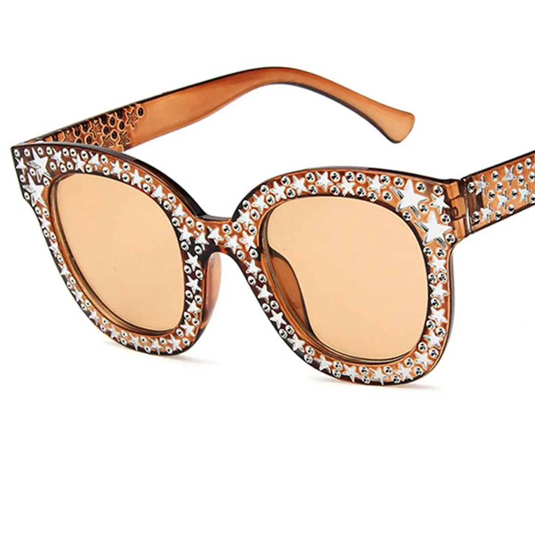 Женские и мужские очки с украшением в виде звезд солнцезащитные винтажном ретро
