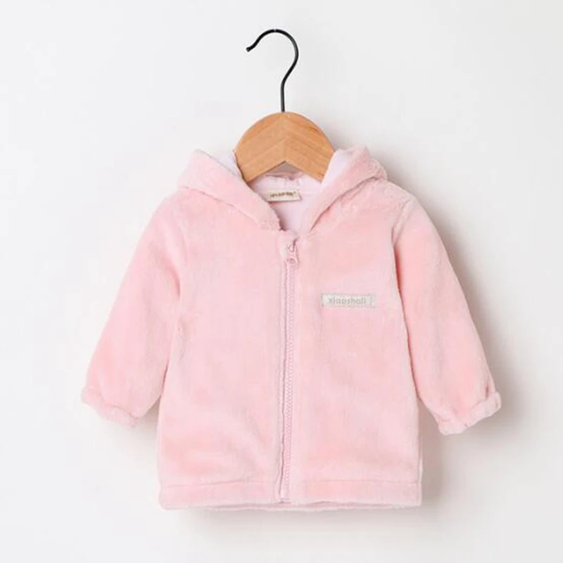 Children's coat 2018 autumn kids plush jacket cute sports cardigan baby clothes Warm boy girl woolen |