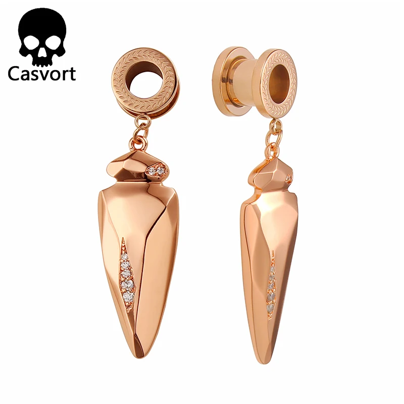 Женские серьги с фианитом Casvort современные из розового золота ювелирные