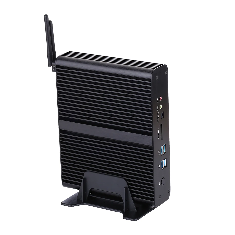 HUNSN безвентиляторный мини ПК настольный компьютер Windows 10/Ubuntu Intel Core I7 5500U BM02L