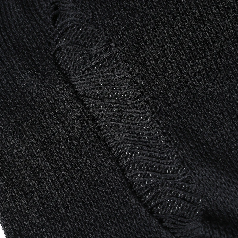 Chictorso Long Sleeve Ripped Jumpers Sexy Women Sweater Pullovers Spring Cut Out Knitted Casual Summer Sweaters Black 2018 New | Женская