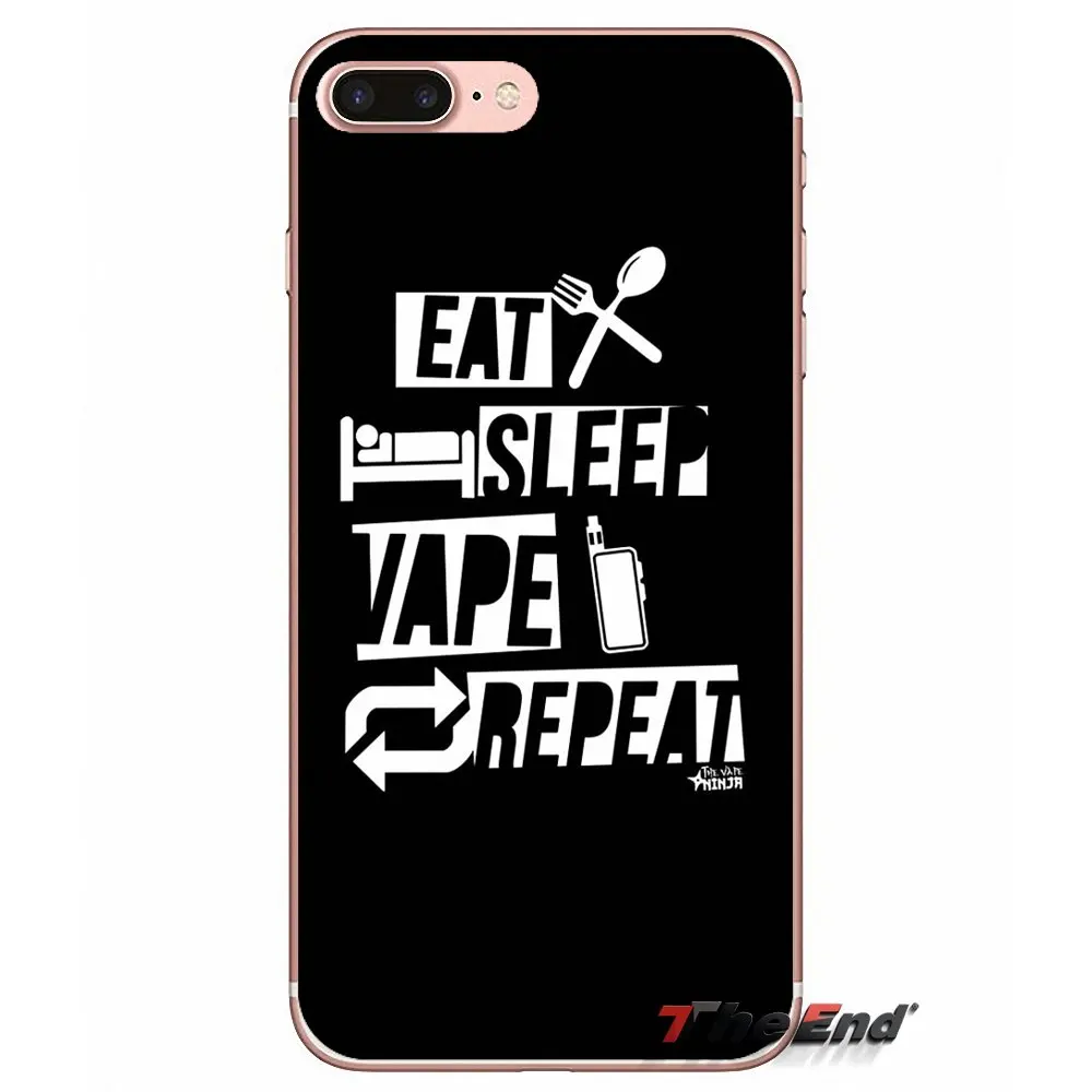 Eat Sleep Vape Vaping Quotes Soft TPU Case For Samsung Galaxy S3 S4 S5 MINI S6 S7 edge S8 Plus Note 2 3 4 5 Grand Core Prime | Мобильные