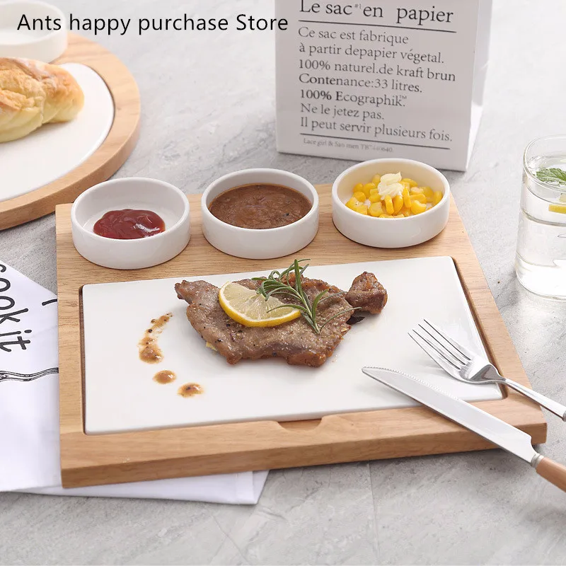 Керамическая тарелка для стейка приправа блюд чаша комбинирования суши