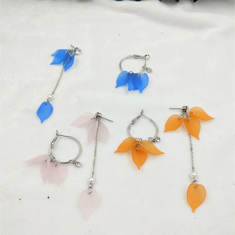 Мода Стиль цепи Простой Элегантный Длинные Висячие серьги лепесток узор с