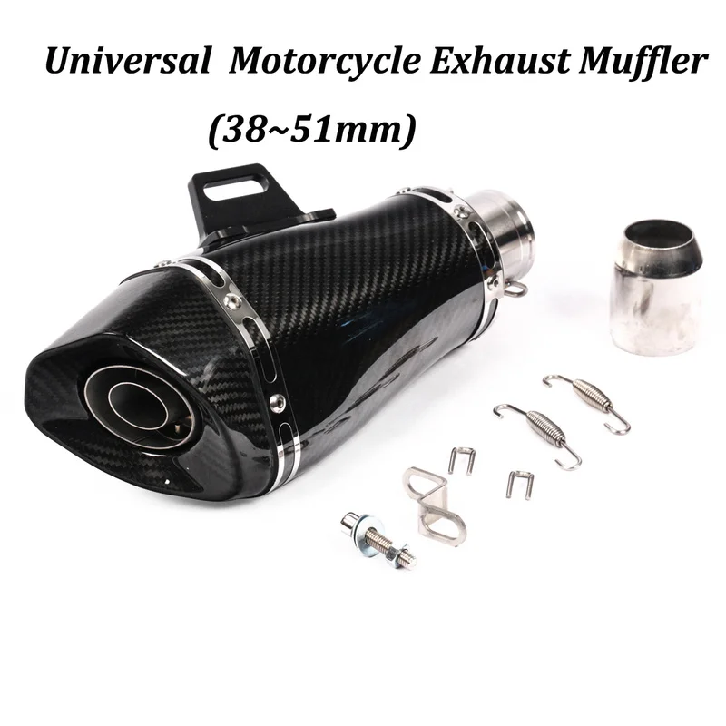 

Universal 38~51mm Real carbon fiber+stainless steel Motorcycle Exhaust Muffler Modified With DB Killer And original AK Sticker