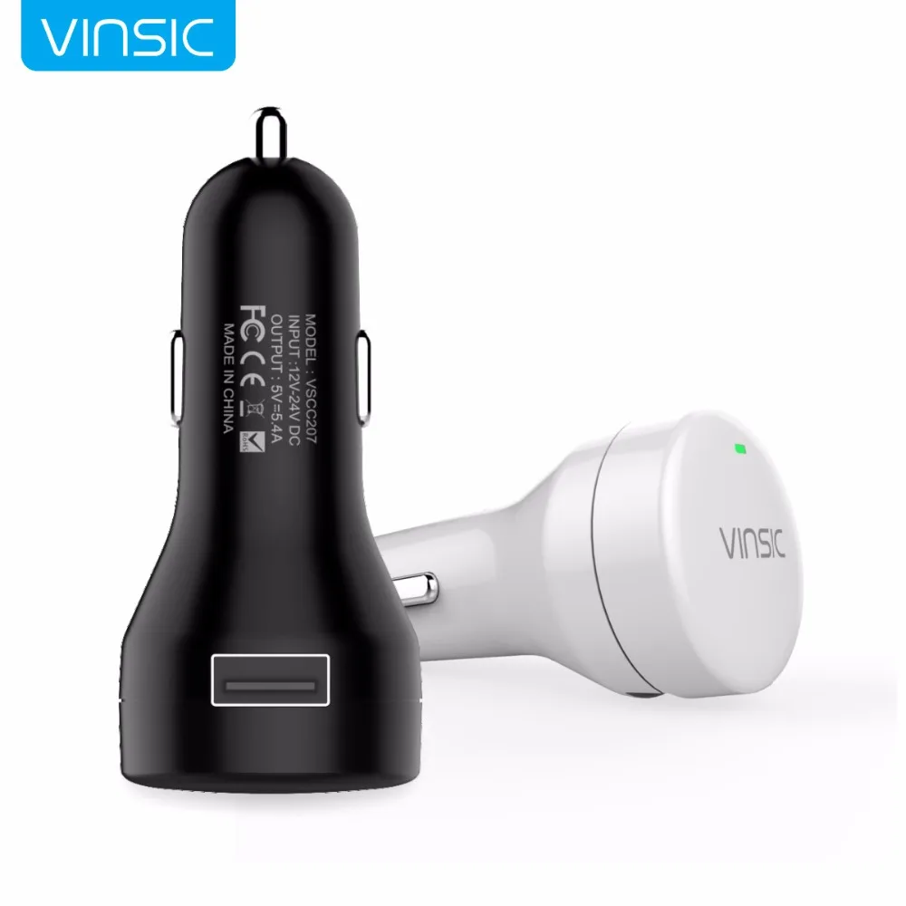 Автомобильное зарядное устройство Vinsic type C с двумя портами 5 В/5 4 а/27 Вт умное