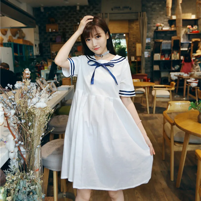 Школьная форма для девочек женское летнее платье из чистого хлопка Свободные