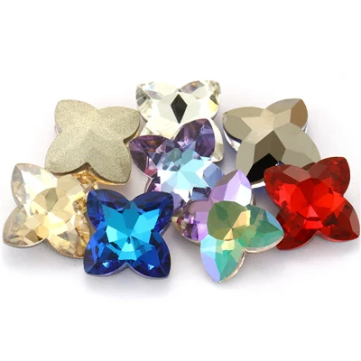 mix color K9 стразы, стеклянный камень, лист удачи, клеевые Стразы, хрустальные стразы, заостренные сзади, сборка, стразы швейный декор для еврей - Цвет: mix color