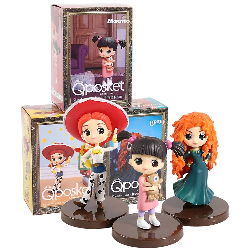 N box Q posket petit Alice Золушка Джейн Джесси Мерида бу Белоснежка Белль Аладдин 3 набор фигурка игрушка - Цвет: N box