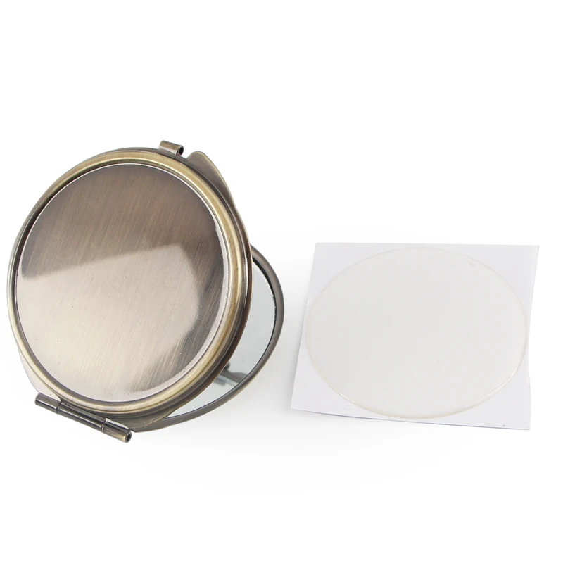 Латунное цветное металлическое карманное зеркало персонализированное круглое