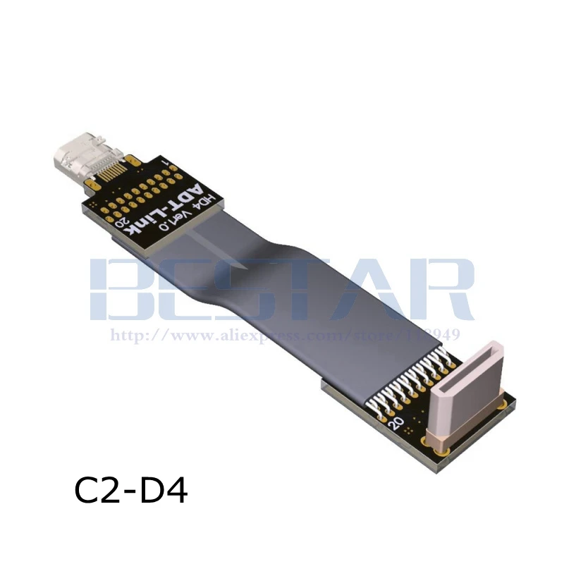 C2 D экранированный FPV Mini HDMI 2 0 Тип C вверх угол к Micro вниз разъем 4K 60 Гц HD плоский FPC