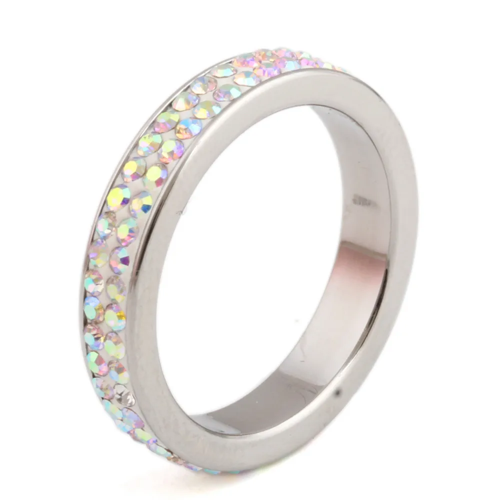 Кольцо из нержавеющей стали с двойными прозрачными линиями 6/7/8/9 #|jewelry ring organizer|ring