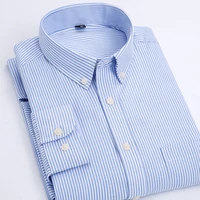 2018 autumn new mens shirt classic business casual cotton oxford shirt male cotton long sleeve striped plaid shirt dress shirt