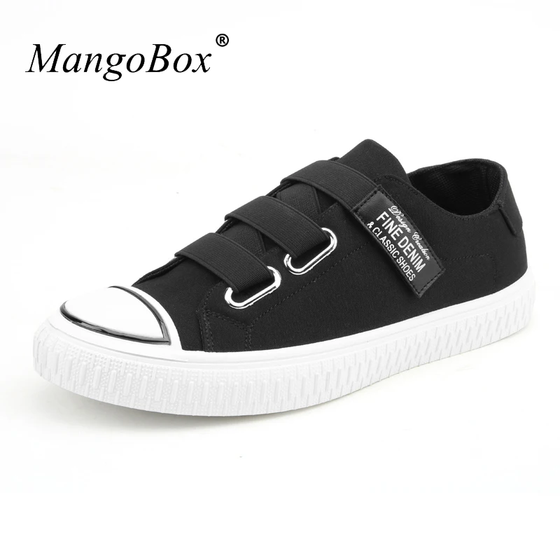 Black White Mens Canvas Footwear Loop Men Casual Shoes Solid Walking Mans Light Weight | Обувь