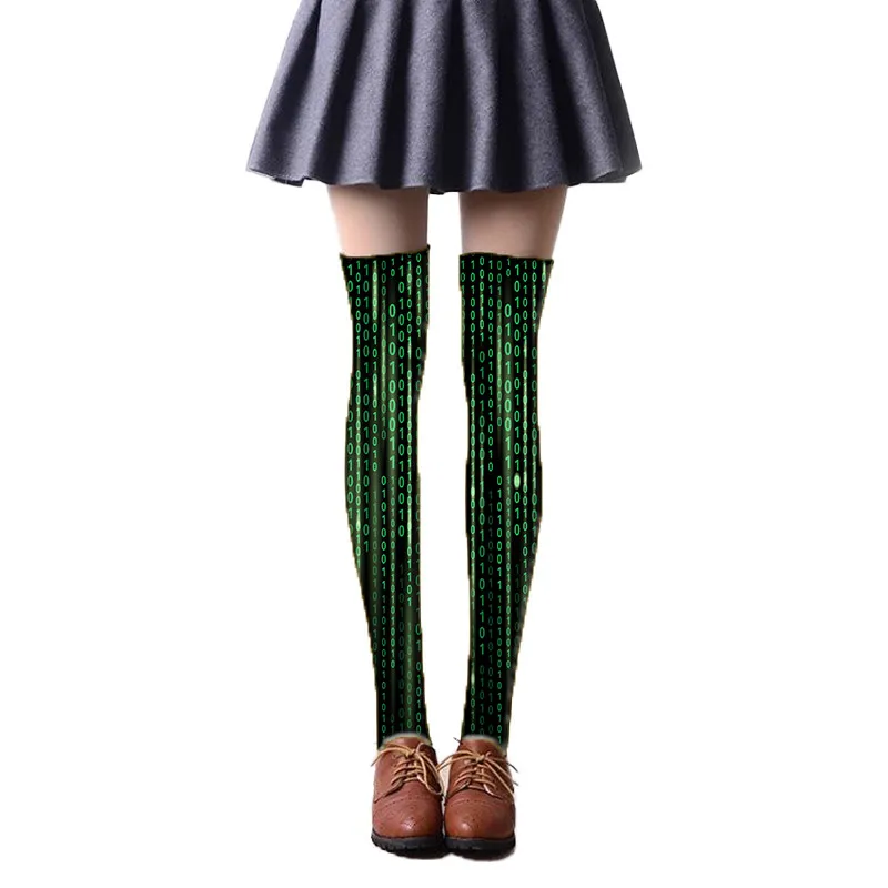 04 1 пара, женские чулки с принтом, женские чулки до бедра, нейлоновые чулки, женские модные тонкие чулки в стиле Харадзюку, 6JQ-SW26 - Цвет: 04